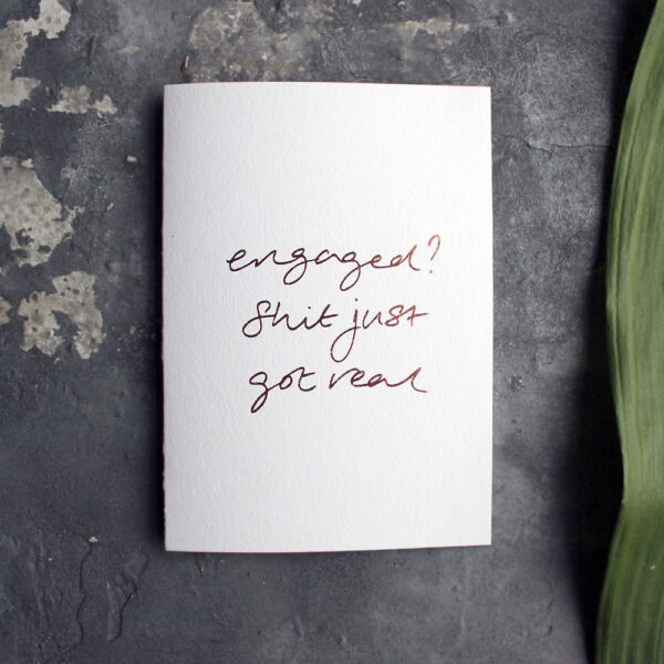 funny engagement card
