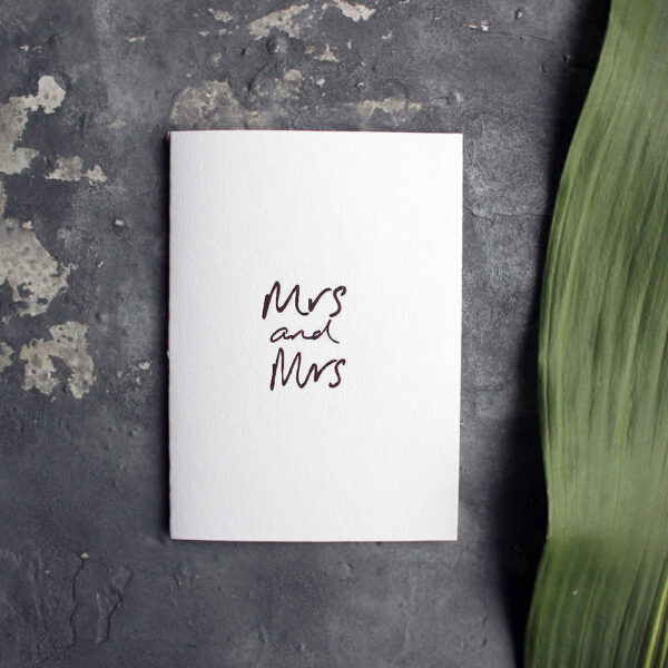 mrs and mrs wedding card