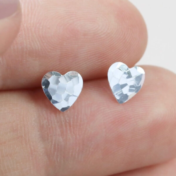 sterlling silver bridesmaid heart stud earrings