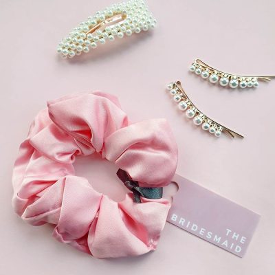 Pink Bridesmaid Scrunchie