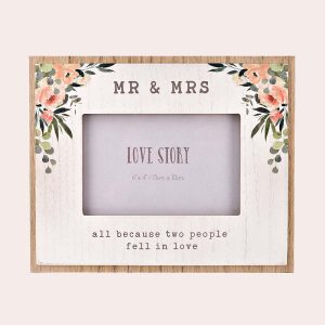 Mr & Mrs rustic photo frame