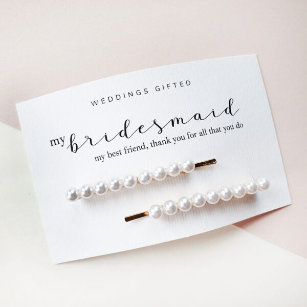 Pearl hair slides for bridesmaids