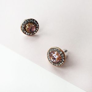 Pink Jewel Stud Earrings