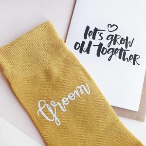 Mustard groom socks