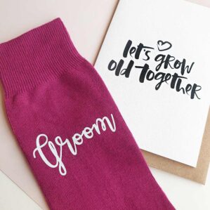 Pink groom socks